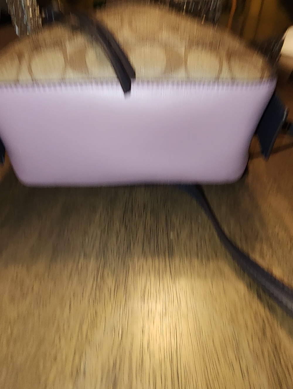 NWOT Coach Brown Signature Canvas Mini Backpack with Pink Trim & Navy Accents - Picture 3 of 8